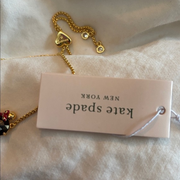 Kate Spade Gold Bracelet with Black and Red minnie mouse and Bow adjustable - Picture 4 of 9